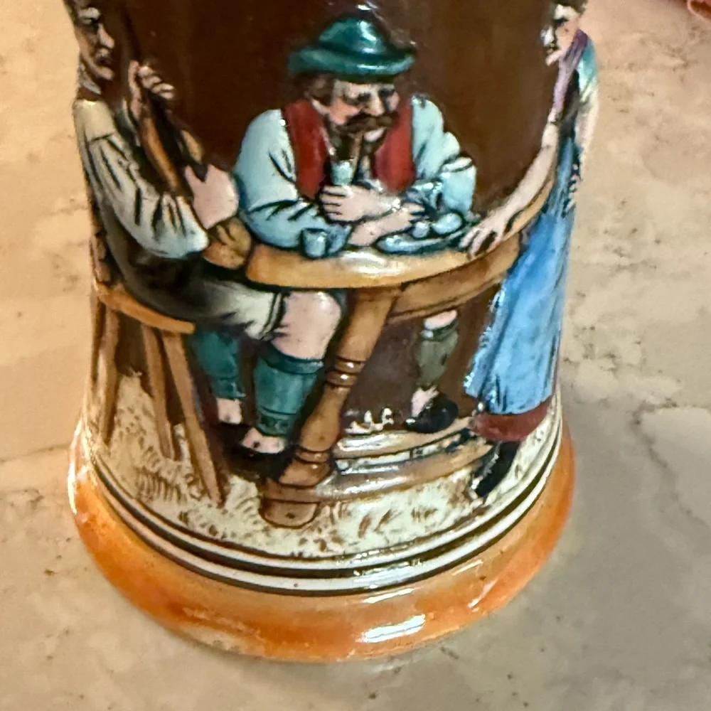 Vintage Ceramic Beer Stein with Handle